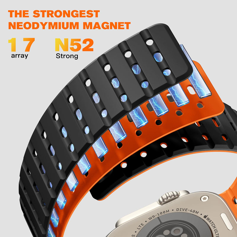 Bandletic Magnetic Band and FKM Rugged Strap Compatible with Apple Watch