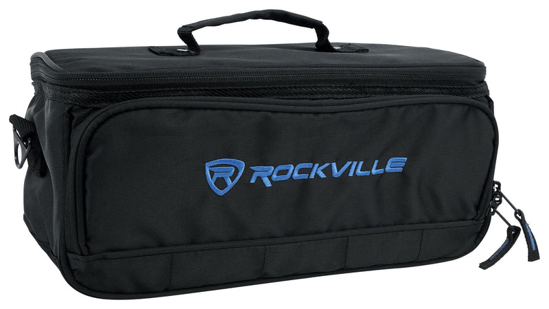 Rockville MB147 DJ Gear Mixer Gig Bag Case 14x7x6.5 Inches + 13" Laptop Pocket, Dual Foam Padding, Rugged Nylon, for DJs and Musicians