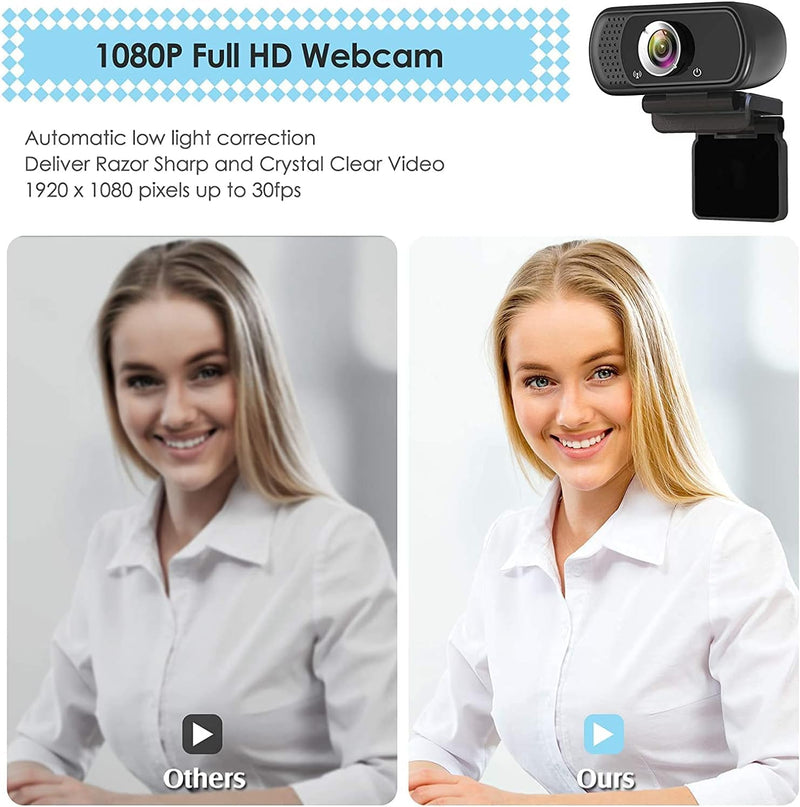 USB C Webcam for PC: 1080P HD Web Cam with Mic,Computer Camera with Privacy Cover & Tripod Stand for MAC Desktop Laptop, Wide Angle Webcam Pro Streaming Web Camera for Zoom/Skype/Teams/Webex USB-C Webcam with Cover & Tripod