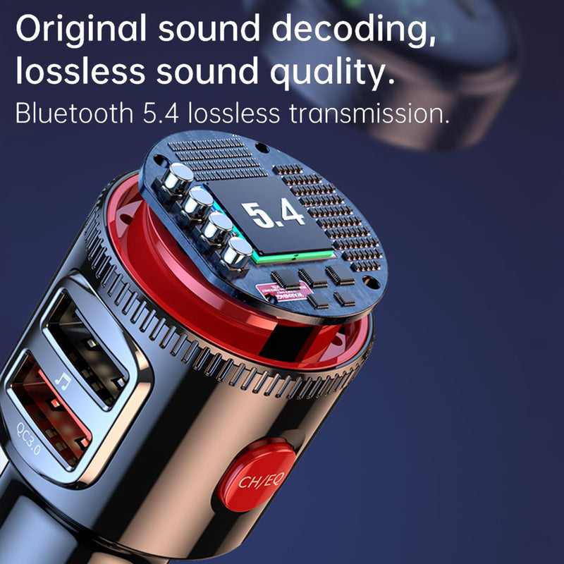 [AUSTRALIA] - Bluetooth Car Adapter, PD30W AUX Wireless Bluetooth FM Transmitter USB C & QC3.0 Dual Fast Charging Music Player HiFi Bass Sound for Hands-Free Calling USB Drive 