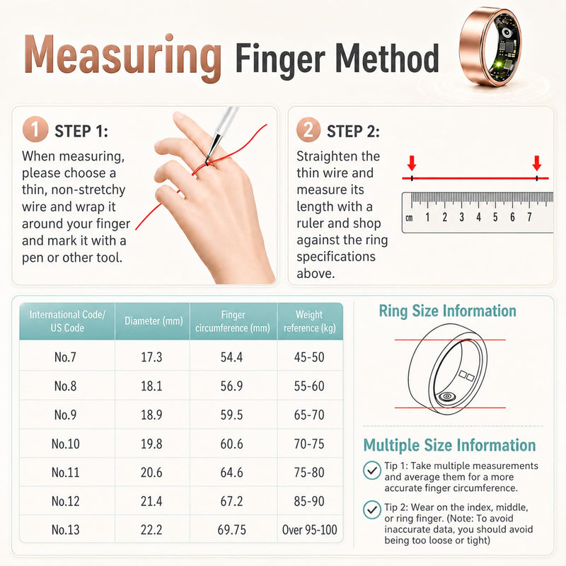 Smart Ring for Women & Men, IP68 Waterproof Fitness Tracker Ring with Heart Rate, Blood Oxygen & Sleep Monitor, Health Tracker Ring Compatible with iOS & Android, No Subscription Fee (#7) #7