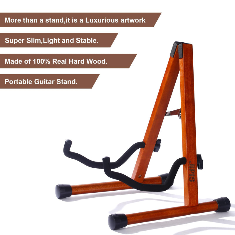 Wood Guitar Stand,Folding A- Frame Floor Guitar Rack for Guitars,Bass, Strings Instrument,Acoustic Guitar Display Rack (MA-38G Mahogany) MA-38G Mahogany