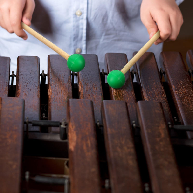 12 Pcs Xylophone Mallets 9.06 Inch Wood Drum Mallets with Rubber Handle Xylophone Sticks for Glockenspiel Marimbas Tongue Drum Xylophones Woodblock