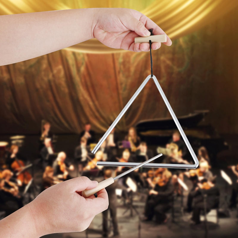 EASTROCK Triangle Instrument, Rhythm Steel Triangles Music Instrument Hand Percussion Triangles with Striker (8 Inch) 8 INCH