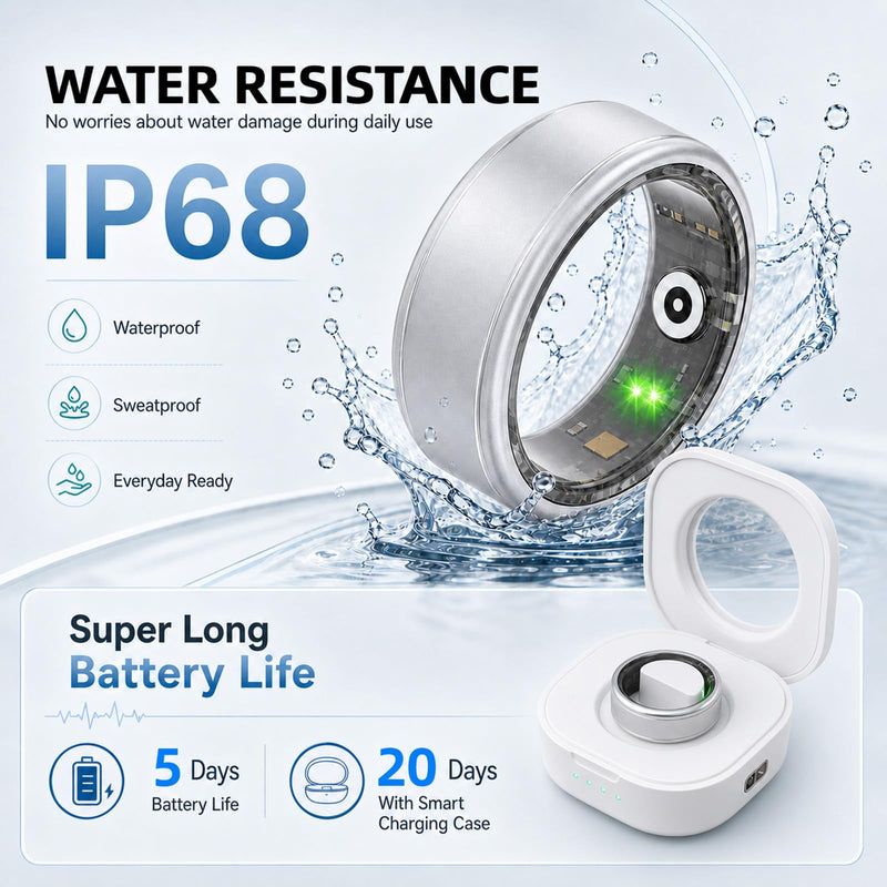 Smart Ring for Women & Men, IP68 Waterproof Fitness Tracker Ring with Heart Rate, Blood Oxygen & Sleep Monitor, Health Tracker Ring Compatible with iOS & Android, No Subscription Fee #7