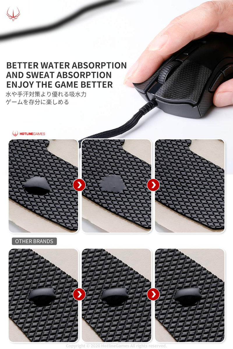 [Grip Upgrade] Hotline Games 2.0 Plus Anti Slip Mouse Grip Tape Compatible with Razer DeathAdder V2 X Hyperspeed Gaming Mouse Skins,Sweat Resistant,Cut to Fit,Easy to Apply For DeathAdder V2 X Hyperspeed