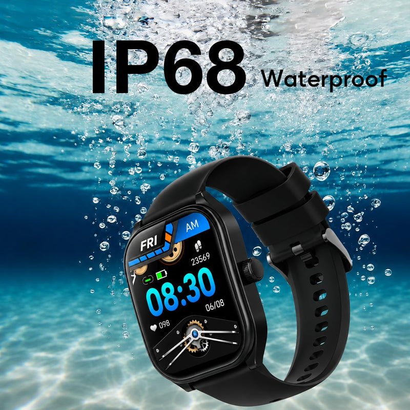 AOLON Curve Smart Watch, 2.01" Curved Screen Bluetooth Call IP68 Fitness | 7-Day Long Battery Life, HD Large Display Sleep Heart Rate Blood Oxygen Monitoring Black 2.01 Inches