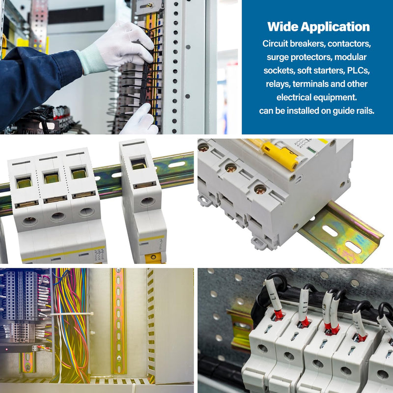 VooGenzek 4 x DIN rail, DIN rail support rail, with 16 screws, for DIN rail series and contactor, 35 x 300 mm, alloy steel Alloy Steel 300mm - 4 Pieces