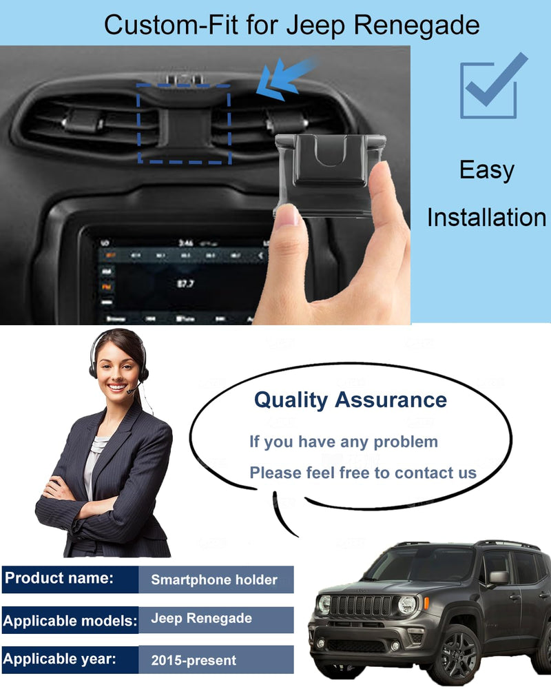 oricarmes Jeep Renegade Phone Mount Renegade Mount Magnetic Phone Holder for 2023 Jeep Renegade Accessories Renegade Phone Holder 2015-present Compatible for All Cell Phones