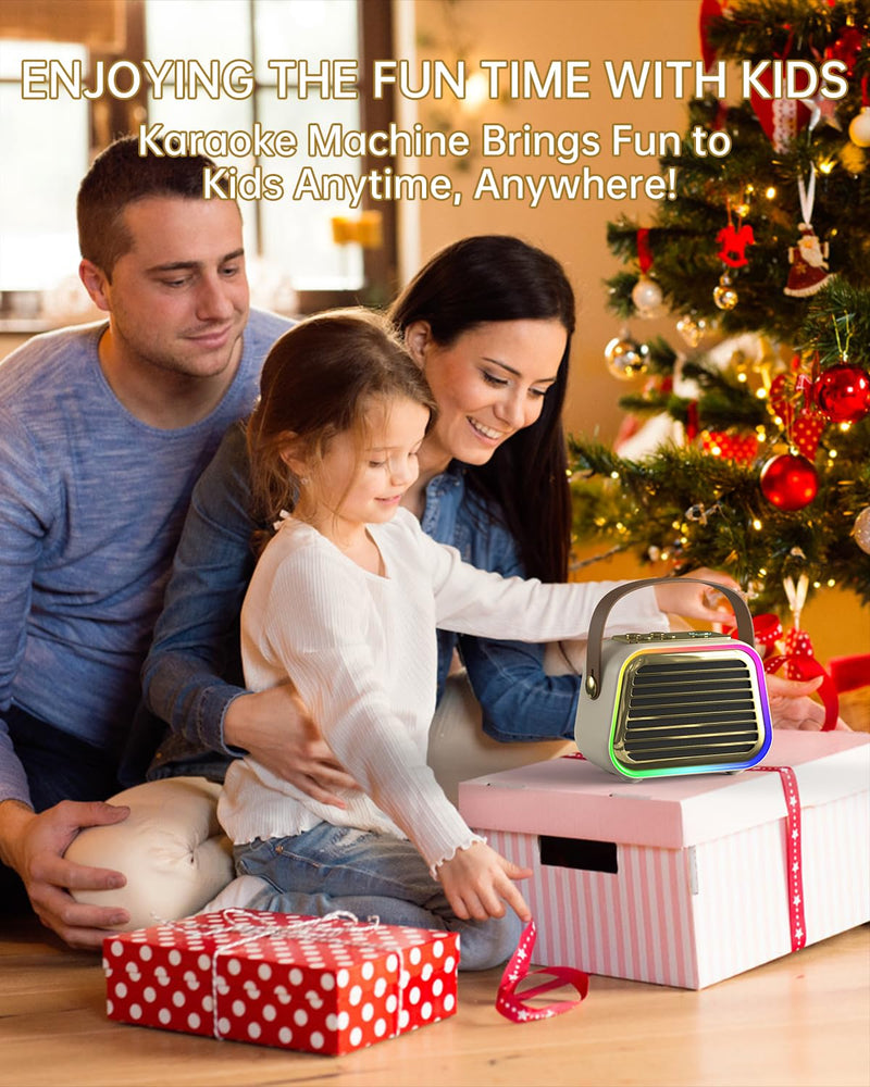 [AUSTRALIA] - Karaoke Machine for Kids,Portable Bluetooth Mini Karaoke Machine with 2 Wireless Microphones,Five Dynamic LED and Funny Sound for Home Party,Christmas Brithday Ideal Gifts 2-mic 