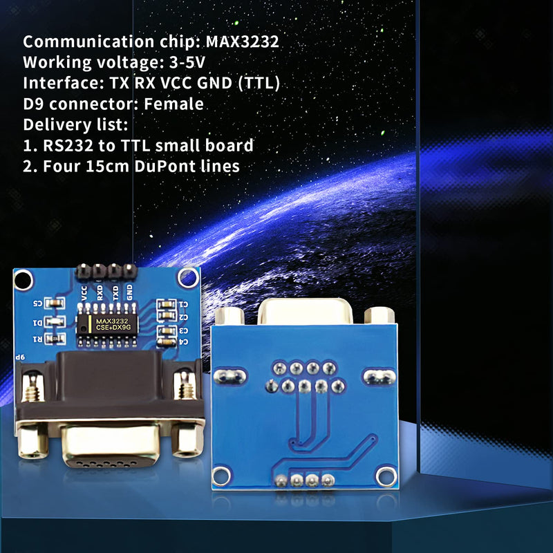 Grades Like DVDDaFuRui RS232 to TTL Converter Module，5PCS MAX3232 3.3V to 5V RS2323 COM Serial Prot Board to TTL Connector for Arduino Microcontrollers