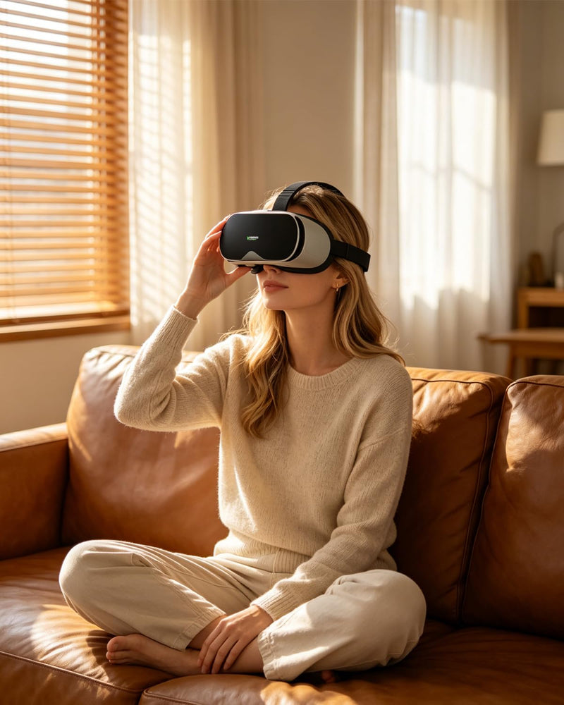 VR Headset for Smartphone, 90° VR Glasses with Adjustable Pupil Distance, Compatible with 4-6.7 Inch Phones for 3D IMAX Movies, Gaming & Virtual Travel