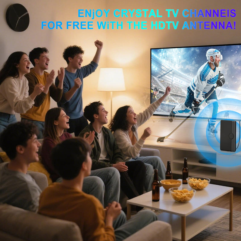 TV Antenna Indoor Outdoor 2026 for Smart/Old TV for Long Range 360° Reception and Local Channels Digital HD Antenna with Amplifier Signal Booster Supports 8K 4K 1080p - 26.2 ft HDTV Coax Cable