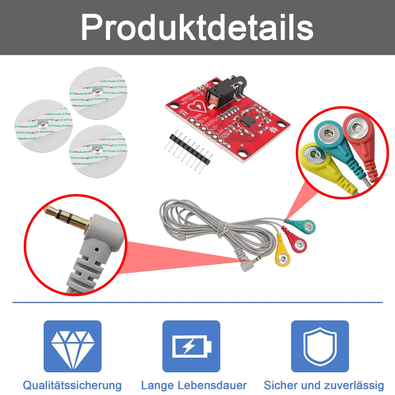 GERUI ECG Module AD8232 ECG Measurement Pulse Heart Rate Sensor Module Kit ECG Monitoring Sensor for Arduino