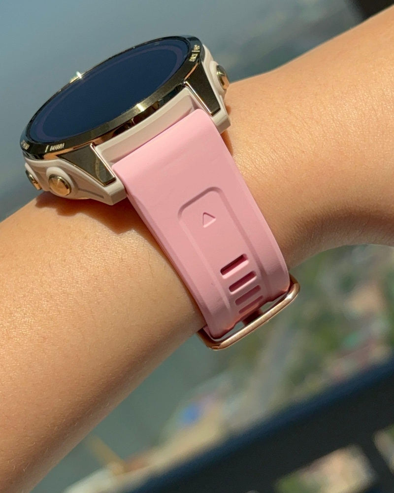 20mm Watch Band for Garmin fenix 5s 6s 7s, Quickfit 20 Bands Rose Gold Silicone WHITE and PINK Bundle