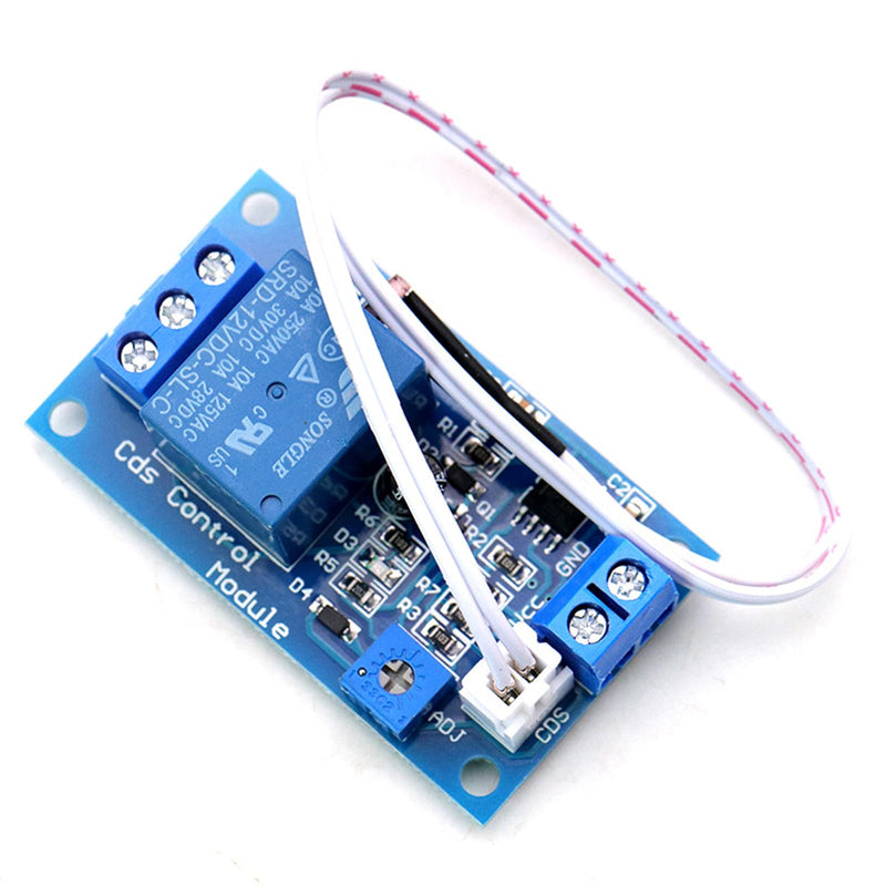 GERUI 5pcs XH-M131 Photoresistor Relay Module DC 5V 12V Light Control Switch Photo Resistance Relay Module Detection Sensor Automatic Light Control Switch with Cable (5, 12V)