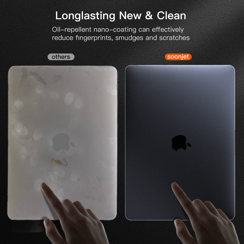 Compatible for Macbook Air 13 inch Case M1 2020 2019 2018 [Same as Bare Device] Sturdy Protective Hard Shell Cover for Laptop A2337 A2179 A1932 - Space Gray Clear