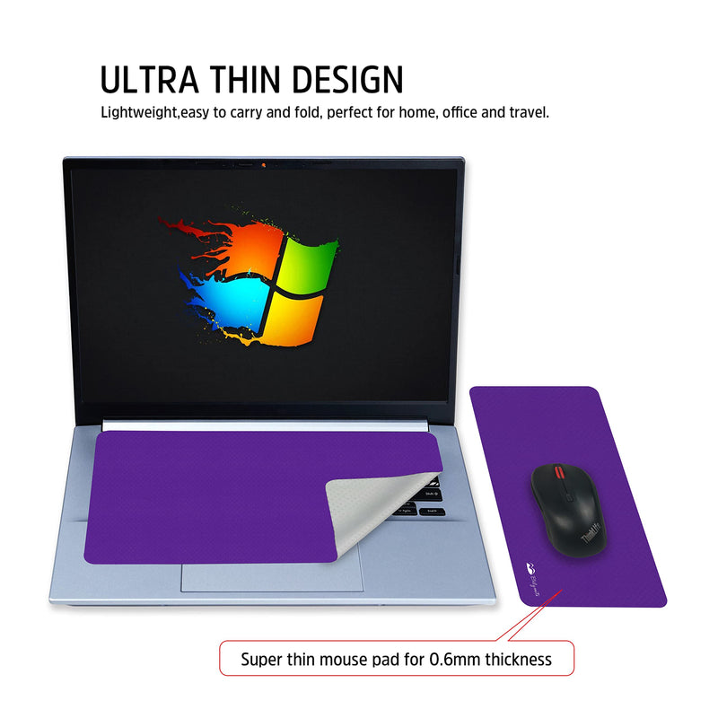 Bilymate Sticky Travel Mouse Pad, Multi-Functional Microfiber Mouse Pad for Laptop, Portable & Washable Keyboard Cover and Monitor Microfiber Cleaning Cloth All in One-Purple Purple