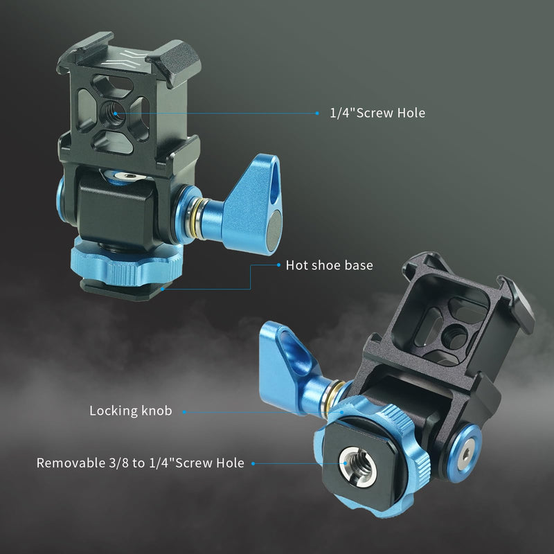 [AUSTRALIA] - Tripod Ball Head Mount 3 Port Cold Shoe Mount with 1/4"-20 Thread, 360° Rotating Panoramic Ball Head for DSLR Camera Tripod Monopod Slider Camcorder Camera Cage Flash LED Monitor Microphone 