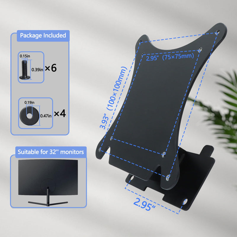 UR59C VESA Mount Adapter Compatible with Samsung UR59 Series 4K Monitor | UR59C Wall Mount Fits U32R590, U32R590CWN, U32R592, U32R592CWU Monitor black