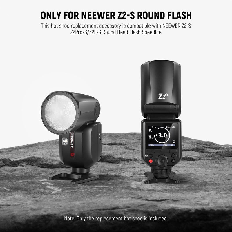 [AUSTRALIA] - NEEWER Z2-S Hot Shoe Replacement, for Z2-S/Z2Pro-S/Z2II-S Round Head Flash Compatible with Sony Camera, Speedlite Hot Shoe Adapter Repair Part with Upgraded Metal Contact Interface 