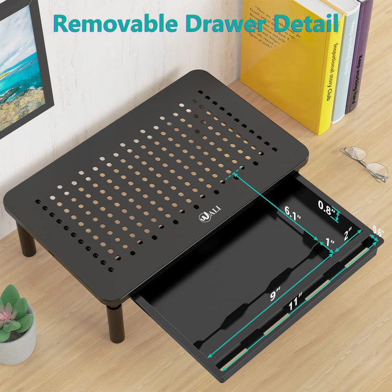 WALI Bundles-Monitor Stand Riser Height Adjustable and Computer Monitor Stand with Drawer