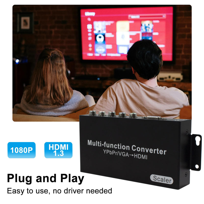 [AUSTRALIA] - Wiistar YPbPr/VGA to HDMI Converter with Audio Scaler Function up to 1080P60Hz for PC Game Console HDTV Monitor Projector 