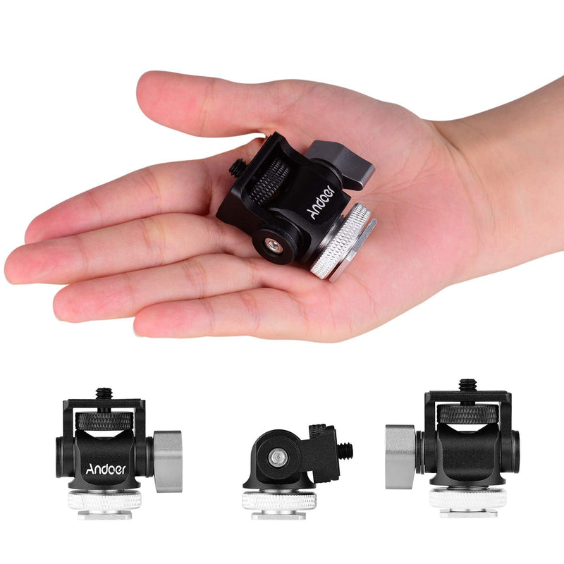 [AUSTRALIA] - Andoer Mini Monitor Mount Tripod Head Cold Shoe Adapter Aluminum Alloy 1/4 Inch Screw for Mounting Camera Monitor Flash Microphone LED Fill Light 