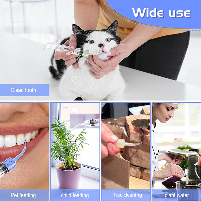 WZYTEU Pack of 15 Disposable Dental Syringe 12 ml with Curved Tip for Dental Care, Pet Care, Glue Filling, Laboratory