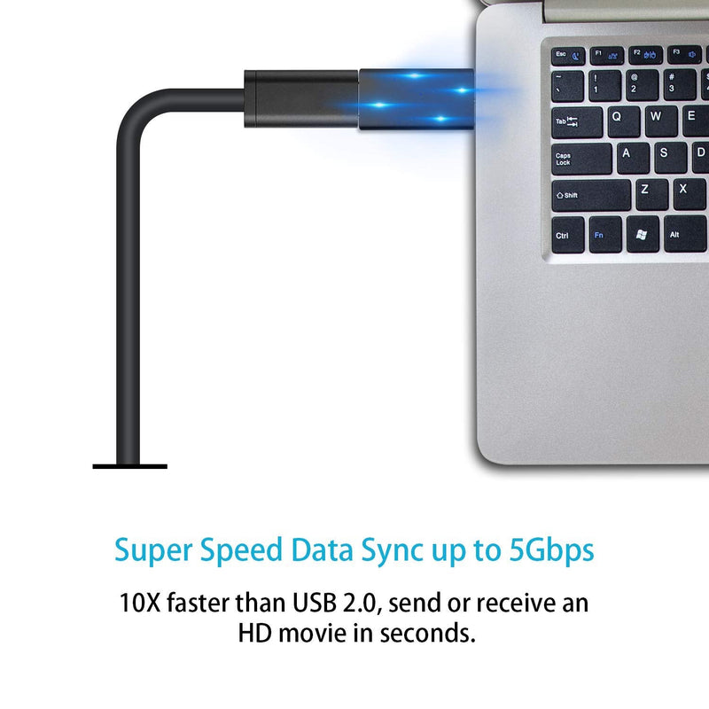 Duttek USB to USB C Adapter, USB A to USB C Adapter，USB 3.0 Male to USB C Female Adapter Two Sides Support USB3.0 Speed Compatible with iPhone 11,Google Pixel,Samsung Galaxy,Huawei etc (Black) Black