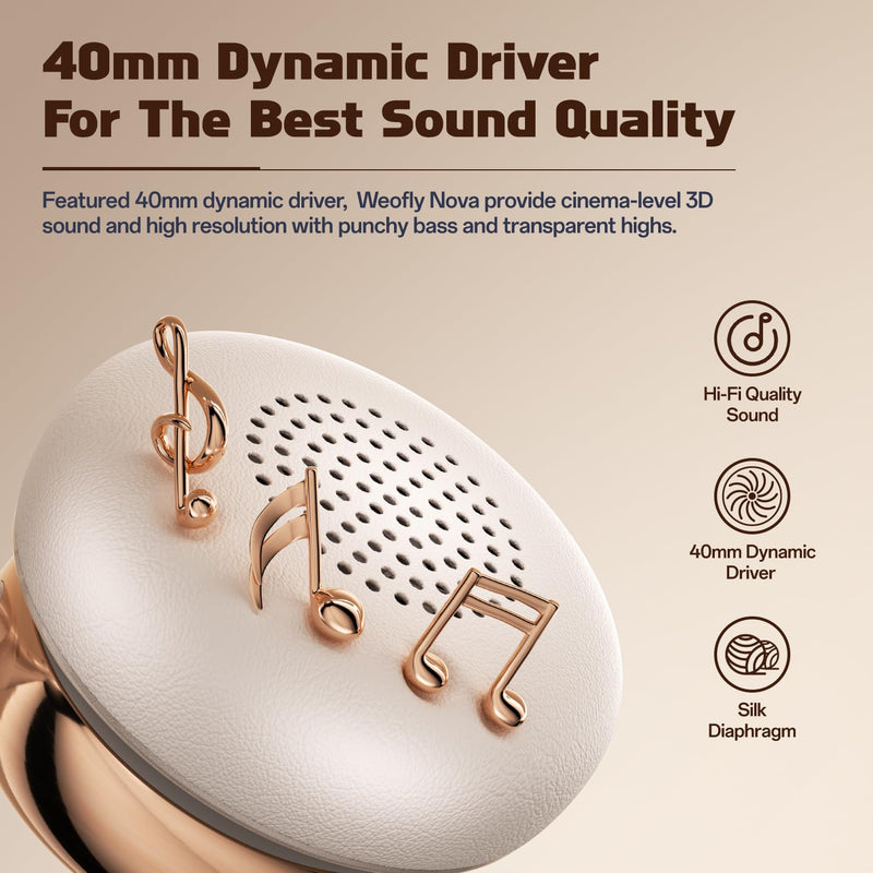 Nova Active Noise Cancelling Headphones, Wireless Over Ear Bluetooth Headphones, Bluetooth 5.4 Wireless Headset with Mic,Hi-Fi Quality Sound 58H Playtime (Sliver) Sliver
