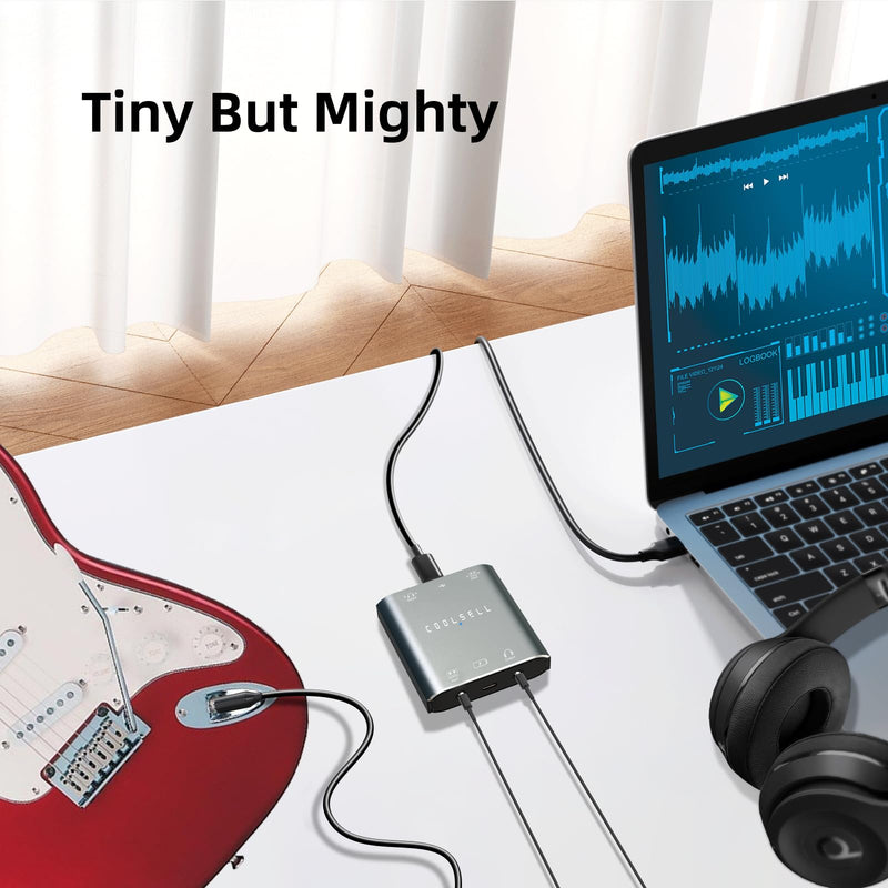 Audio Interface, Stereo 24Bit/192kHz USB C & iPhone Guitar Interface for Recording, Live Streams and Podcasting, Compatible with iPhone, iPad, Mac, Android and PC G42