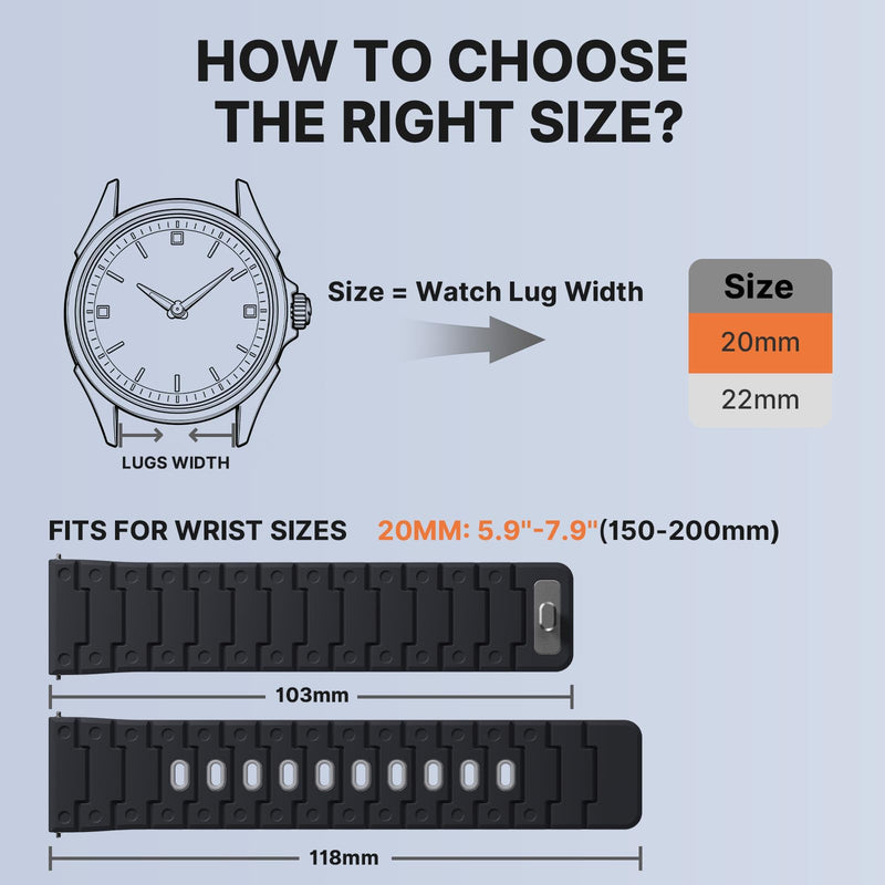 Bandletic 20mm Quick Release Magnetic Watch Band and Nylon Strap