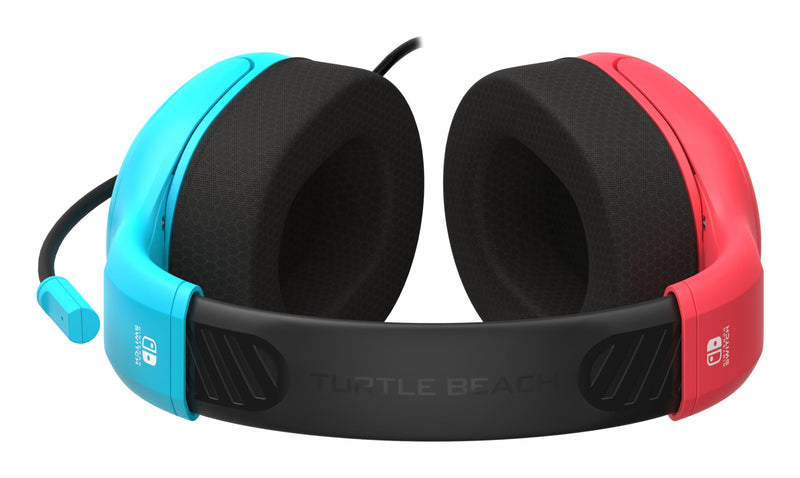 [AUSTRALIA] - Turtle Beach Airlite Fit Wired Gaming Headset: Officially Licensed for Nintendo Switch, Nintendo Switch 2/Lite/OLED Model - Flip-to-Mute Mic, Over-Ear Comfort Cushions, 40mm Speakers - Neon Blue & Red 