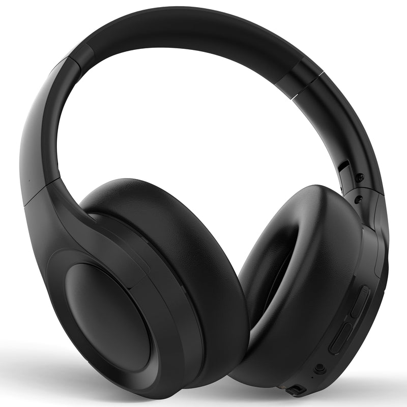 Active Noise Cancelling Headphones, Bluetooth Over Ear, Hi-Fi Stereo,100H Playback Time, High-Resolution Audio, Water Resistant, Deep Bass, Memory Foam Ear Cups, Home, Office, Studio,Travel, Work, Gym Black