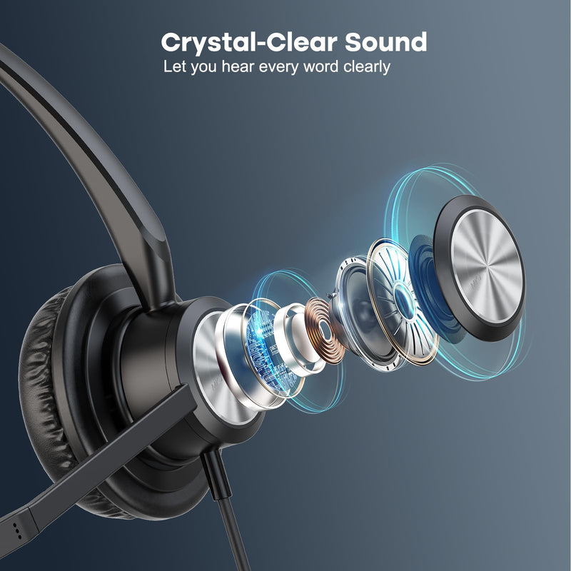 [AUSTRALIA] - MKJ Cisco Phone Headset Corded RJ9 Telephone Headset with Noise Cancelling Microphone for Cisco CP-7821 7841 7942G 7931G 7940 7941G 7945G 7960 7961G 7962G 7965G 7975G 8811 8841 8861 9951 9971 
