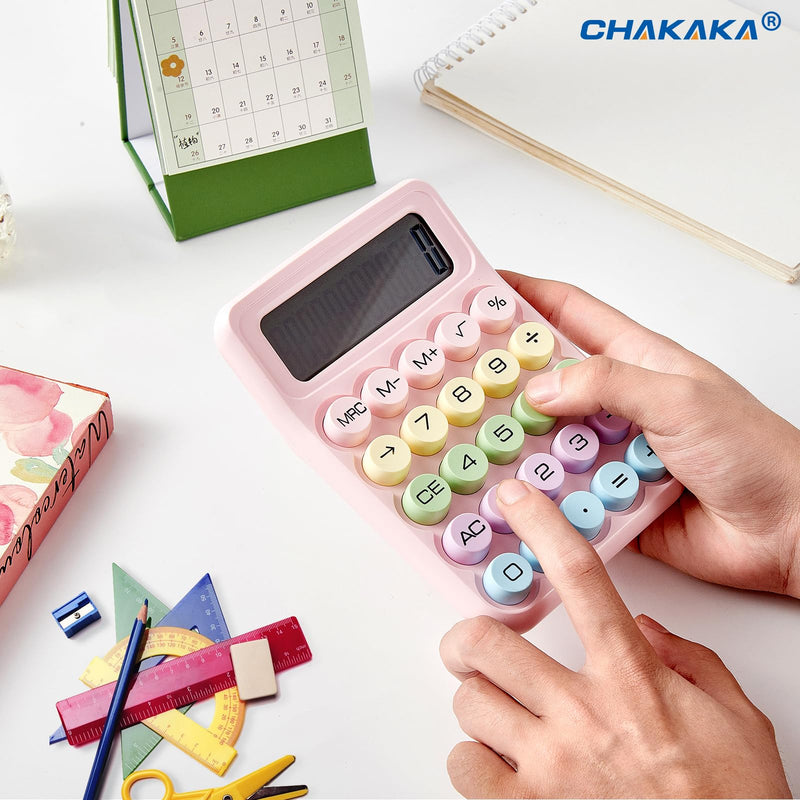 [AUSTRALIA] - Electronic Calculator,12 Digits Large LCD Display Small Desktop Calculator,Pink Basic Calculators with Big Buttons,Easy to Press Mechanical Switch Calculator Office Supplies for Home and School (Pink) 