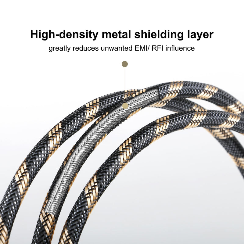 SKW Audiophile USB C to USB B DAC/Decoder Cable 6.5ft/2m Double Shielded | Dual-shielded, 24K gold-plated contacts, braided nylon jacket, Printer Cable, MacBook/iPhone to DAC & audio interface cable 6.5 ft