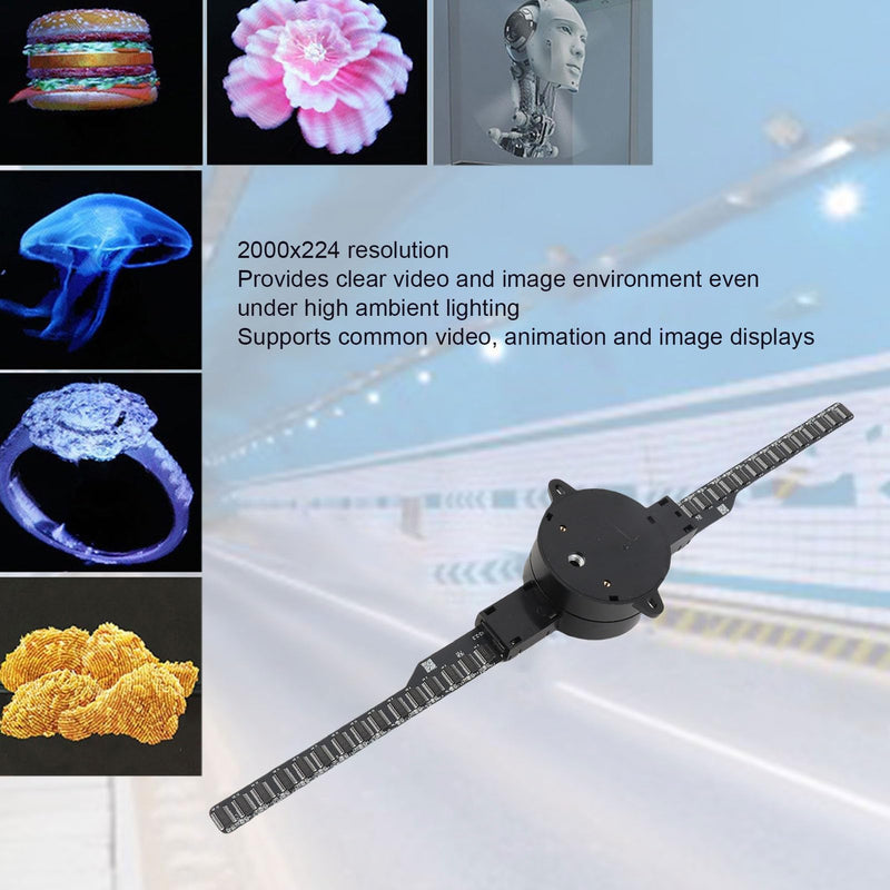 [AUSTRALIA] - 3D Hologram Fan 16.5in 2000x224 3D Projector with 224 LED Light Beads, Borderless Images, Custom Editing for Business Store Advertising 100-240V 