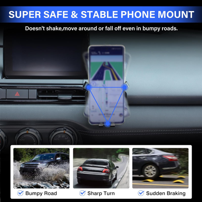 Car Phone Holder Compatible with Mazda MX-5 ND 2016-2024 Center Console Air Vent Phone Mount Adjustable，ABS Black Car Phone Cradle Car Accessories (Style B) Style B
