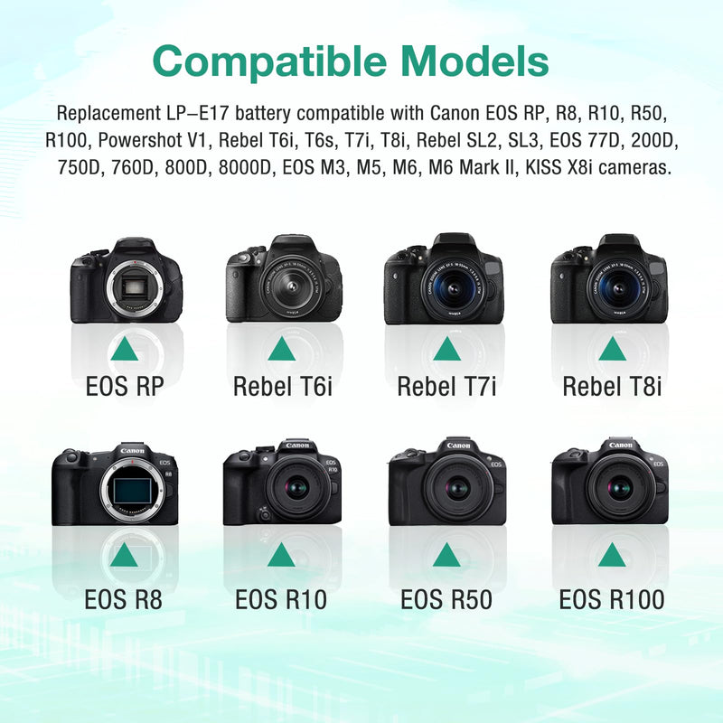[AUSTRALIA] - FirstPower LP-E17 Battery 3-Pack and Triple Slot Charger for Canon EOS R50 R100 R10 R8 RP, Powershot V1, Rebel T8i T7i T6i T6s, SL2 SL3, EOS M3 M5 M6, M6 Mark II, 77D 200D 750D 760D 800D 8000D Camera 