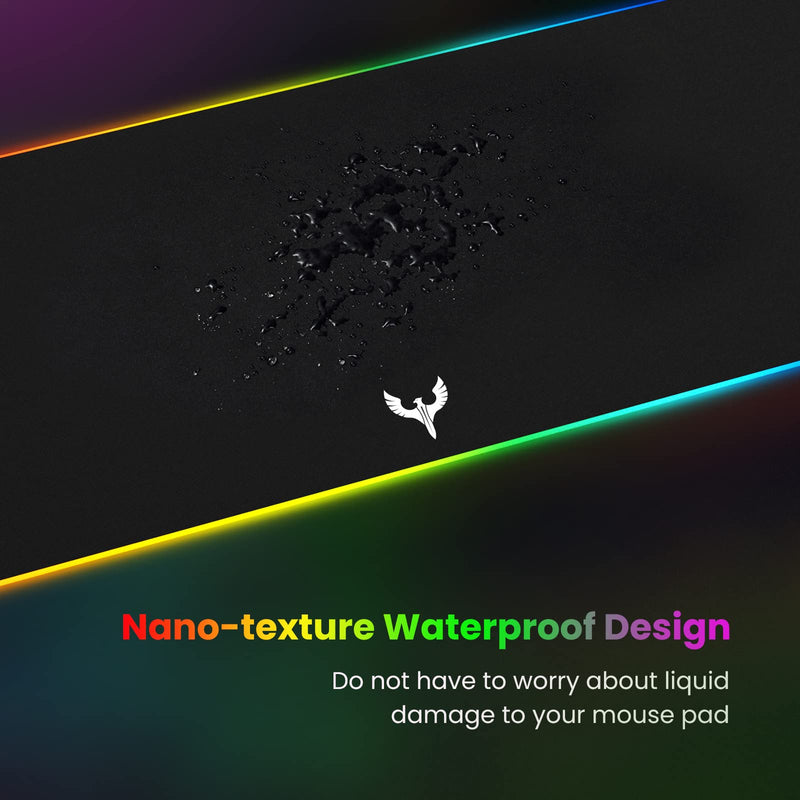 Blade Hawks RGB Gaming Mouse Pad, Extra Large Extended Soft LED Mouse Pad, Anti-Slip Rubber Base, Computer Keyboard Mousepad Mat (31.5 x 12 Inch) Black