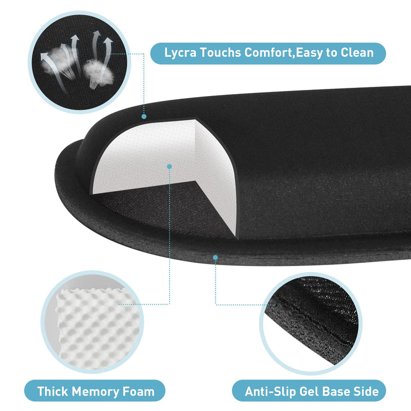 Keyboard Wrist Rest + Mouse Pad + Mouse Wrist Rest Support Set, Memory Foam, Easy Typing Pain Relief, 3Pcs Keyboard Mouse Pad Set for Computer, Laptop, Home & Office (SKK-330) SKK-330