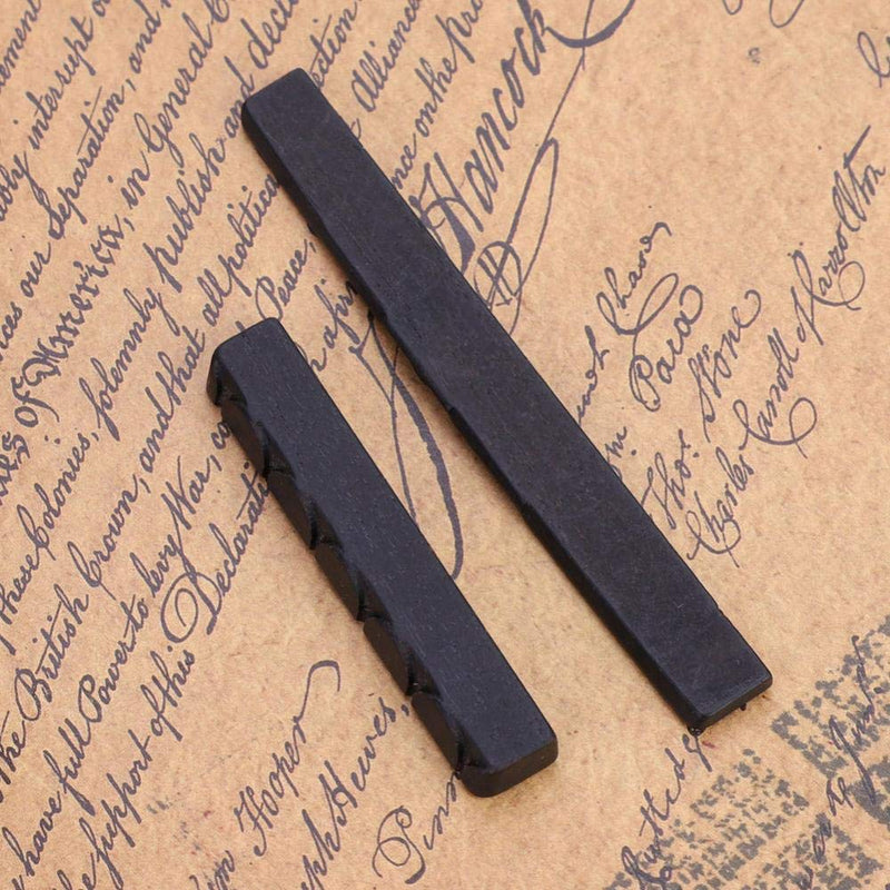 life Guitar Ebony Nut and Saddle, 1 Set 2 PCS Ebony Nut and Saddle for Classical Guitar Parts for Acoustic Guitar Nut