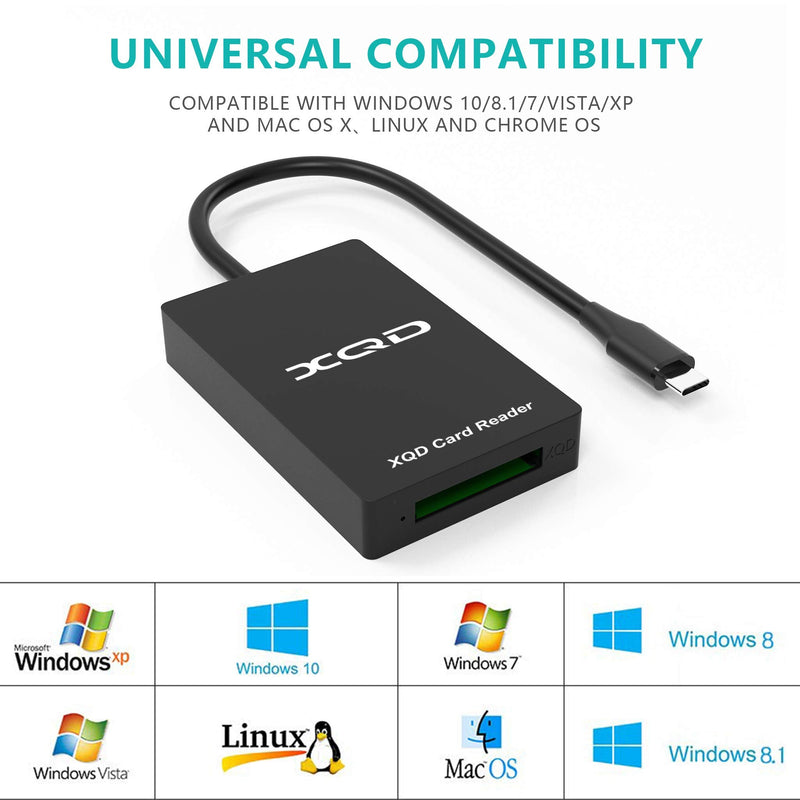 【Upgraded Version】 Type C XQD Memory Card Reader,USB C XQD Card Reader, XQD Reader Compatible with Sony G/M Series USB Mark XQD Card, Lexar 2933x/1400x USB C Mark XQD Card for Windows/Mac OS.