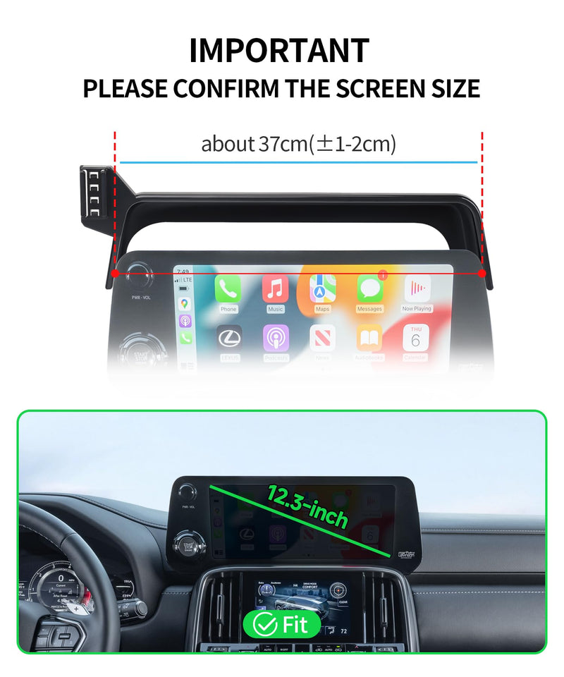 Car Phone Holder for Lexus LX600/LX700h 2022-2026 12.3"Screen Magsafe Mount | Magnetic Accessories Cell Phone Mount Clip Compatible with iPhone, 3D fit Stable Dashboard Navigation Bracket Cradle Stand for 2022-2025 LX600 (12.3 inch screen only)