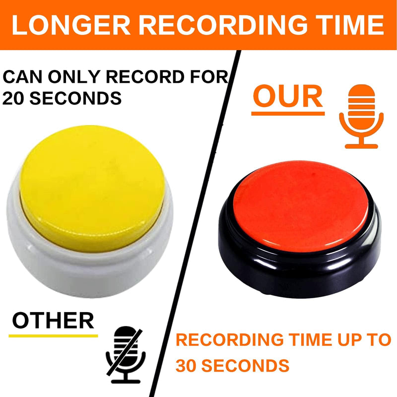 [AUSTRALIA] - Record Talking Button Easy Button Recording Voice Button Funny Office Gift Multifunctional Dog Buttons Talk for Communication-Classroom-Friendly Recordable Sound Buttons Recordable Button Buzzer 