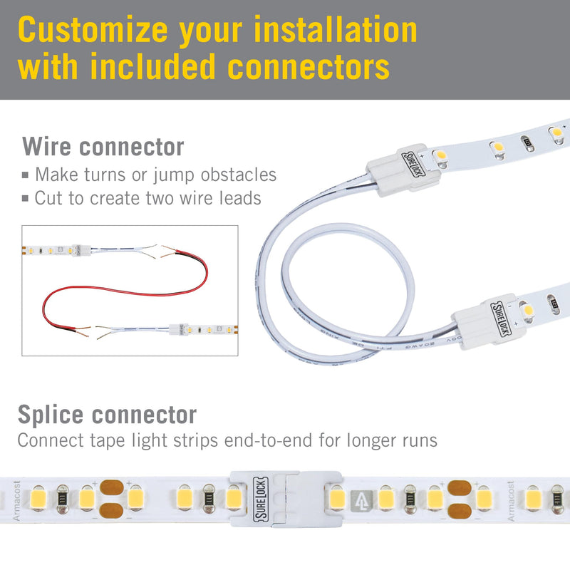 [AUSTRALIA] - Armacost Lighting RibbonFlex Pro 12V White LED Strip Lights 30 LED/m, 2700K, 8.2 ft 131210 2700K Warm White 