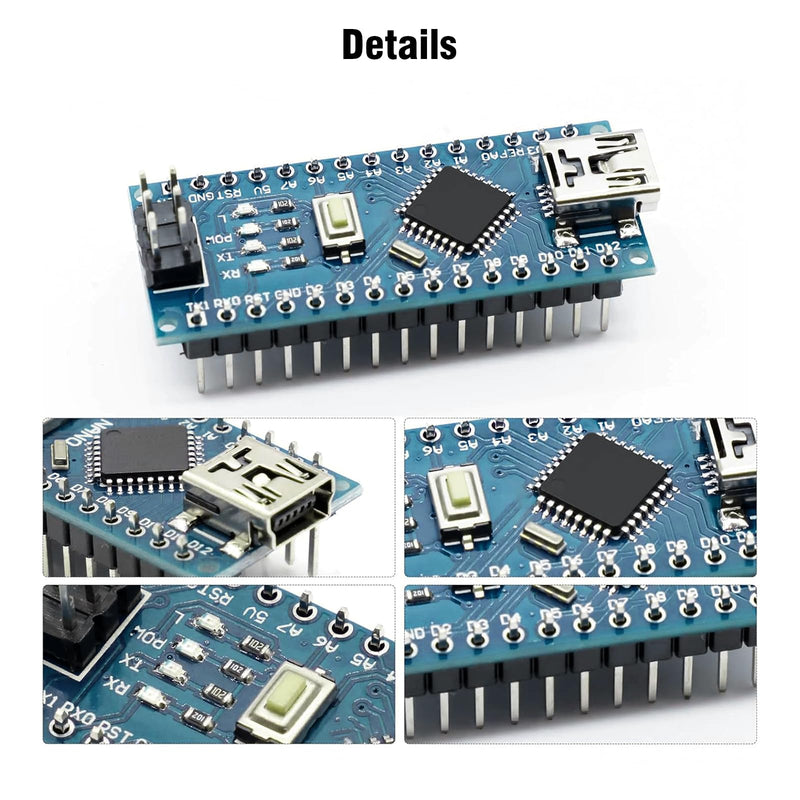 Nano V3.0 Board with Cable, AYWHP 3PCS Nano Board ATmega328P, CH340G Chip 5V 16M, Microcontroller Compatible with Arduino Nano (Mini USB Port) 3