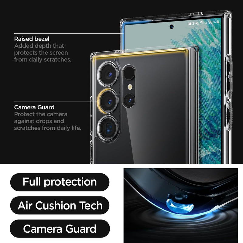 Spigen Ultra Hybrid Designed for Galaxy S24 Ultra Case (2024), [Anti-Yellowing] [Military-Grade Protection] - Crystal Clear